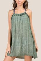 Francesca Inchess Cassie Mineral Wash Tank Dress Cover-up - Olive