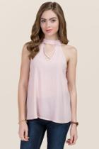 Alya Bunny Gigi X Neck Sleeveless Tank - Pink