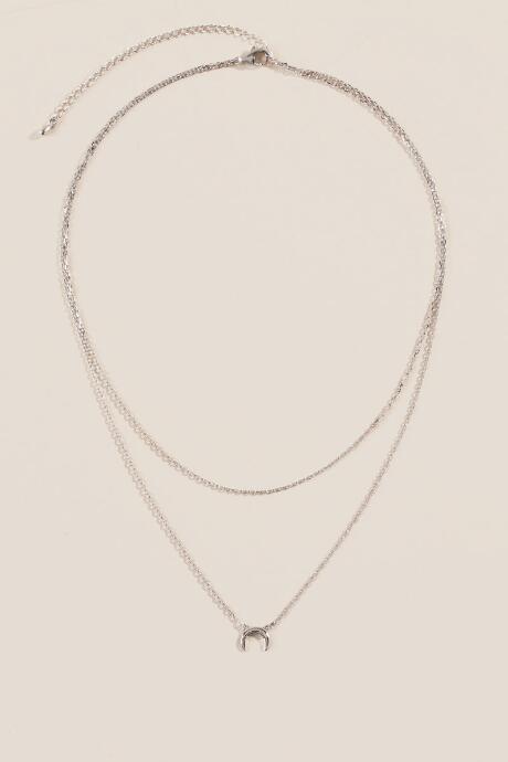Francesca's Mya Layered Bullhorn Pendant Necklace - Silver