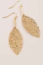 Francesca's Trista Metal Leaf Drop Earrings - Gold