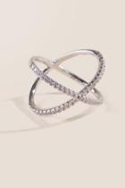 Francesca's Sterling Silver Criss Cross Ring - Silver