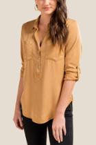 Francesca Inchess Amber Button Front Top - Amber