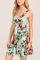 Francesca Inchess Nora Floral Bow Front Knit Dress - Mint