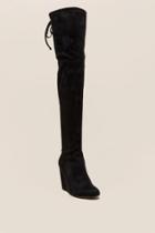 Francesca's Grace Wedge Over The Knee Boot - Black