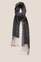Francesca's Laura Diamond Print Scarf - Black/white