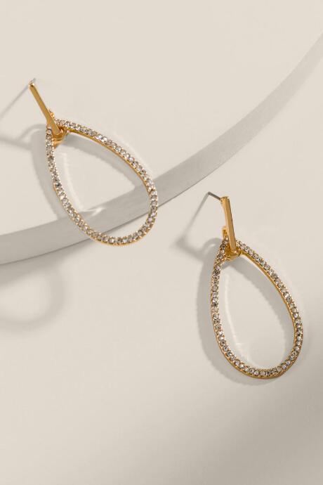 Francesca's Lexi Crystal Teardrop Earrings - Crystal