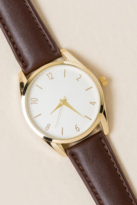 Francesca's Greenwich Geometric Swirl Watch - Brown