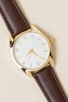 Francesca's Greenwich Geometric Swirl Watch - Brown