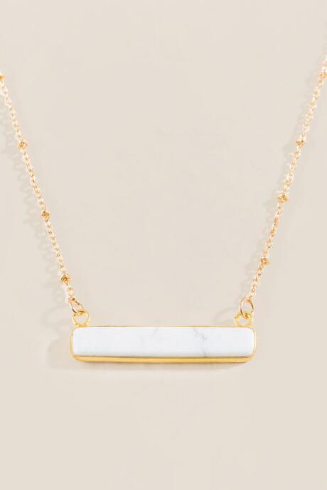 Francesca's Kaylee Howlite Bar Pendant - White