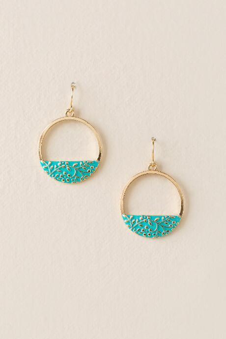 Francesca's Laurie Circle Drop Earring - Turquoise