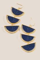 Francesca's Mazzy Triple Crescent Drop Earrings - Navy
