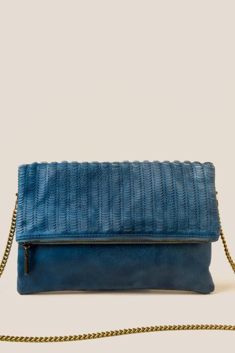 Francesca's Natasha Laser Cut Clutch - Blue