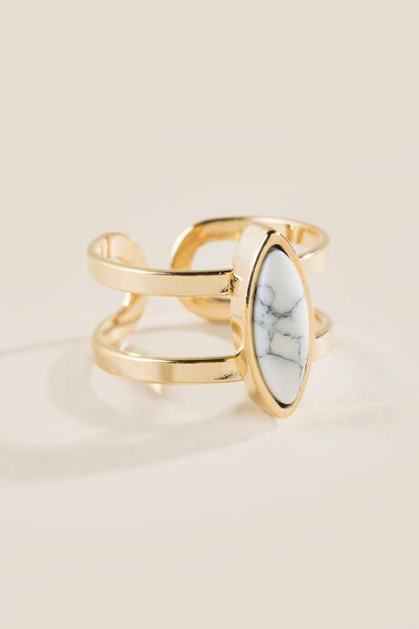 Francesca's Skyler Howlite Marquis Ring - White