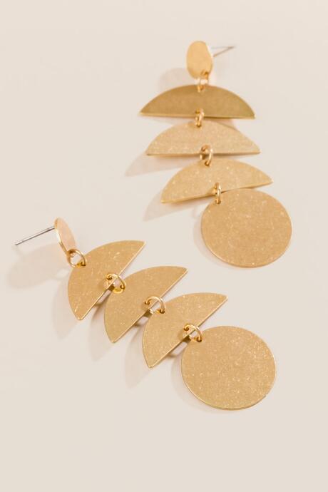 Francesca's Cate Crescent Circle Drop Earrings - Gold