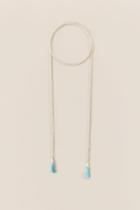 Francesca's Acadia Beaded Wrap Necklace In Mint - Aqua