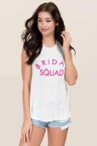 Alya Bridal Squad High Neck Graphic Tank - White