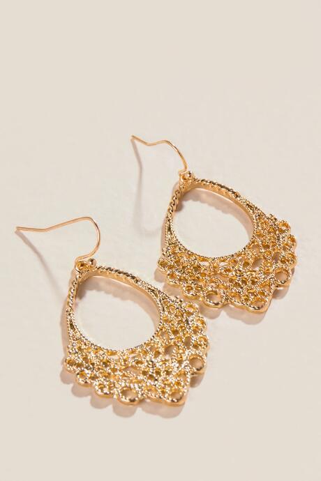 Francesca's Jackie Open Filigree Earrings - Gold