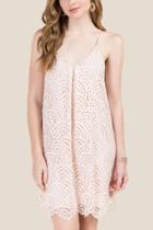 Everly Mia Lace V-neck Shift Dress - Blush