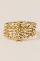 Francesca's Amerie Metal Bead Cuff Bracelet In Gold - Gold