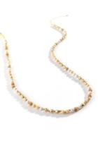 Francesca's Paxton Wood & Metal Beaded Necklace - Natural