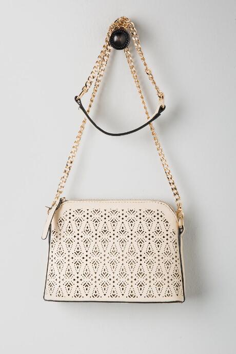 Francesca's Navarro Perforated Crossbody - Ivory