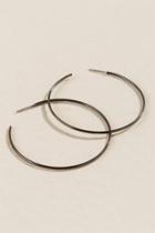 Francesca Inchess Heather Medium Gun Metal Hoops - Hematite