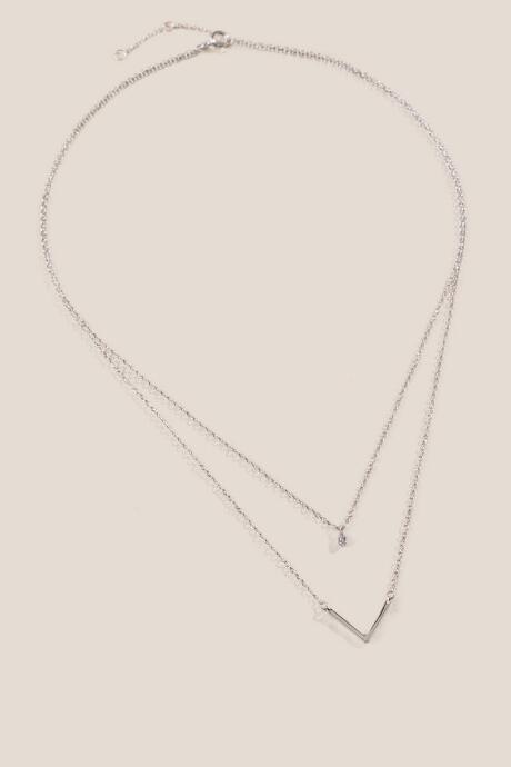 Francesca's Elizabeth Double Layer Necklace - Silver