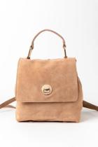 Francesca's Kimberly Suede Backpack - Taupe
