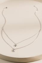 Francesca's Beatrice Layered Moon And Star Necklace - Silver