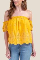 Francesca's Maggie Off The Shoulder Top - Lemon