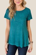 Francesca's Mackenzie Split Back Tee - Forest