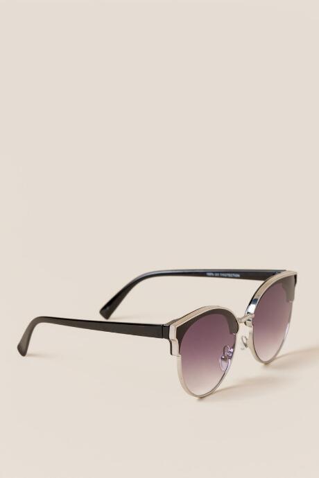 Francesca Inchess Copa Cabana Round Sunglasses - Black