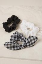 Francesca's Mirabel Gingham Scrunchie Set - Black/white