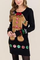 Francescsas Gingerbread Tacky Sweater Dress - Black