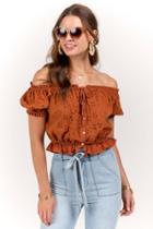 Francesca's Petra Off The Shoulder Top - Adobe