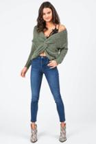 Francesca's Julian Knotted Sweater - Olive