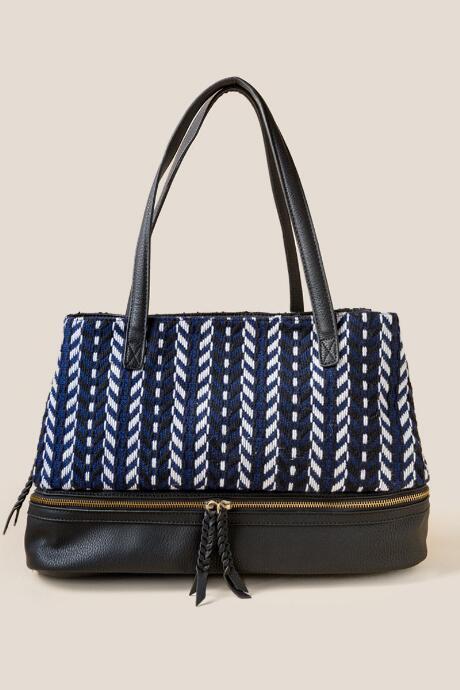 Francesca's Melaney Zip Weekender In Blue - Blue