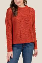 Francesca's Mckenzie Pointelle Sweater - Cinnamon