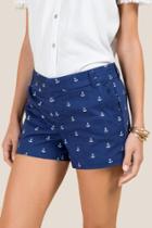 Francesca's Lisette Anchor Print Shorts - Navy