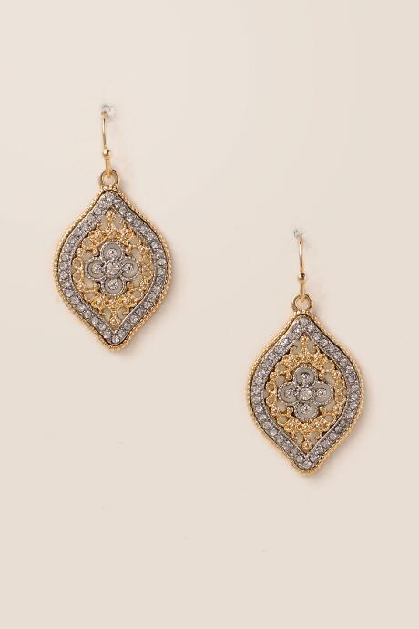 Francesca's Emily Filigree Drop Earring - Mixed Plating
