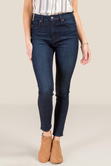 Francesca's Harper Heritage High Rise Release Hem Dark Jeans - Dark