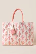 Francesca's Ondine Cactus Canvas Tote - Pink