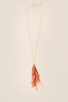 Francesca's Cammy Long Tassel Pendant - Rose