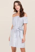 Lush Off Shoulder A-line Dress - White