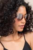 Francesca's Eden Winged Aviator Sunglasses - Rose/gold