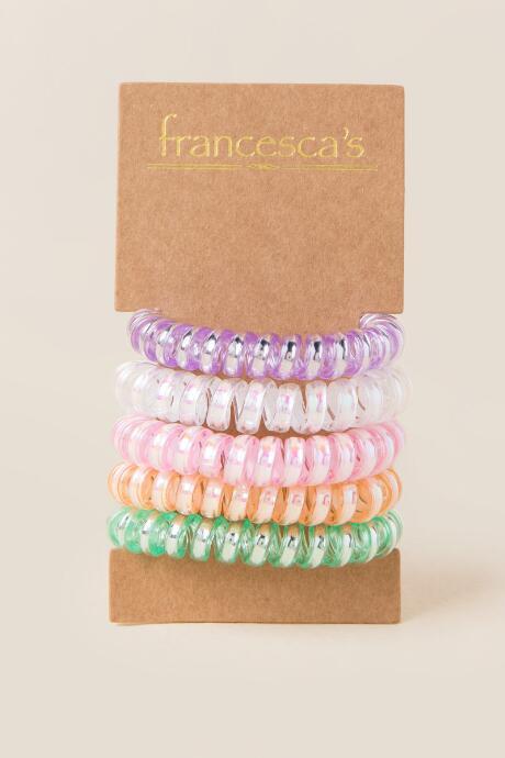 Francesca's Ellia 5 Pack Iridescent Hair Coil Set - Multi