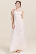 Francesca's Viola Mesh Top Maxi Prom Dress - Blush