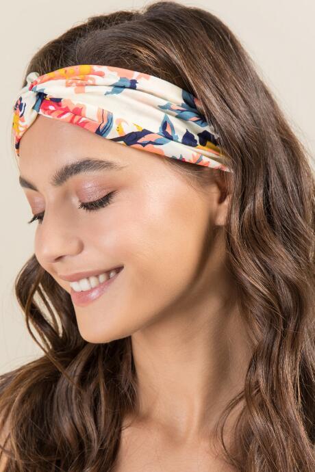 Francescas Lillian Floral Turban Headwrap - Lemonade