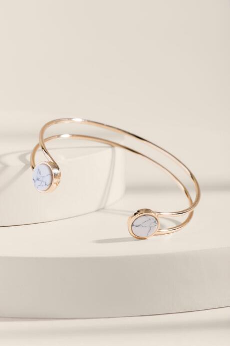 Francesca's Leilani Open Cuff - White
