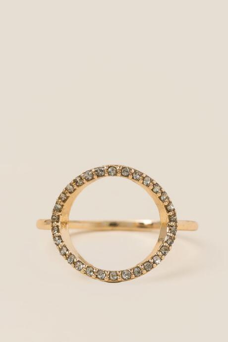 Francesca's Cora Gray Crystal Circle Ring - Gray